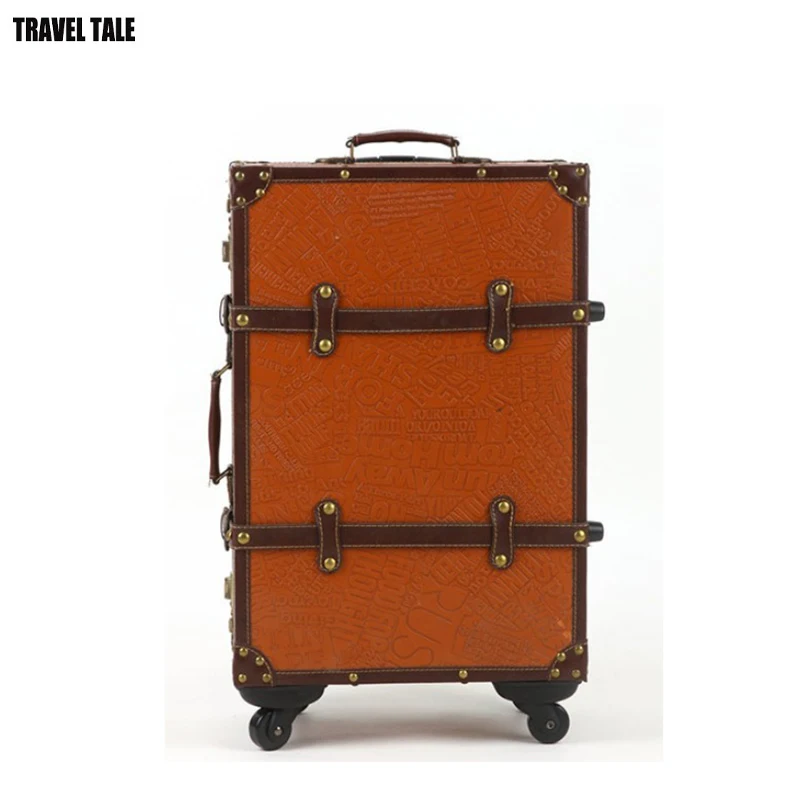 

TRAVEL TALE girls suitcase spinner retro trolley bag 20 vintage rolling luggage 24 on wheel