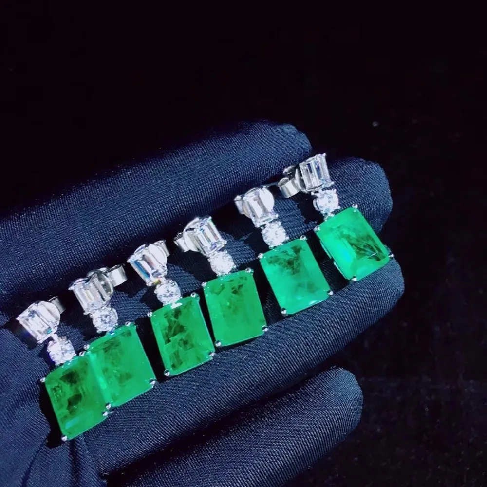 Новые серьги прямоугольные серьги S925 Серебряный декор циркон элегантный и нерегулярные Irregular_Factory прямые продажи