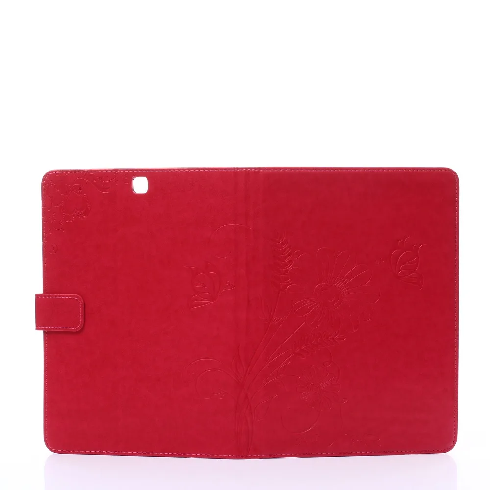 Luxury Cute Cartoon Flower Butterfly Leather Flip Fundas Case For Coque Samsung Galaxy Tab S2 S 2 9.7
