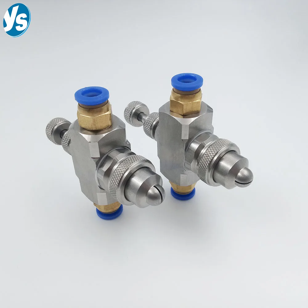 Air atomizing Nozzle Adjustable , 1/4"External Mix Flat Fan, Spray Nozzle, Siphon Round，Wide Angle 6 Holes ，Siphon Flat Fan type 2