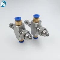 Air atomizing Nozzle Adjustable , 1/4"External Mix Flat Fan, Spray Nozzle, Siphon Round，Wide Angle 6 Holes ，Siphon Flat Fan type 2