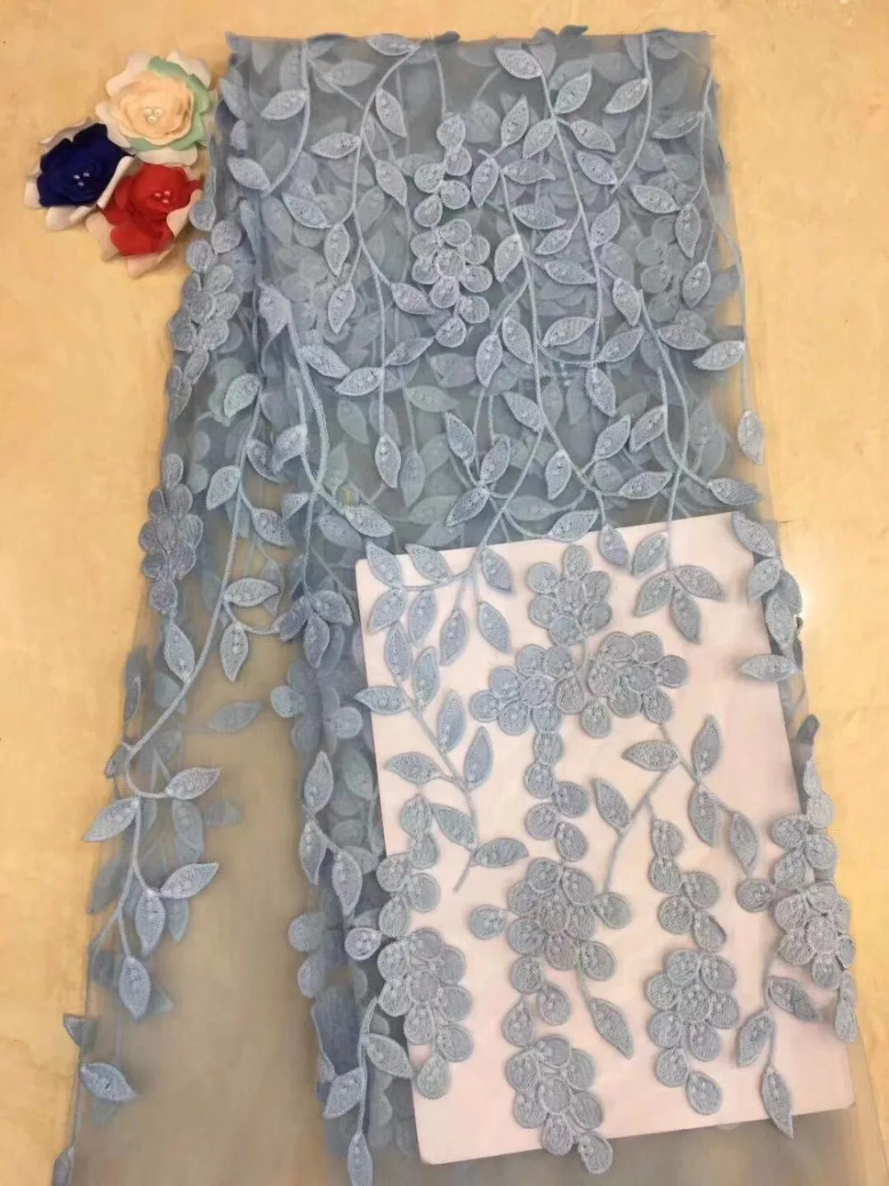 Latest Nigerian Laces Fabrics High Quality African Fabric For Wedding Dress French Tulle Lace Grey(FJ-2-19 | Дом и сад