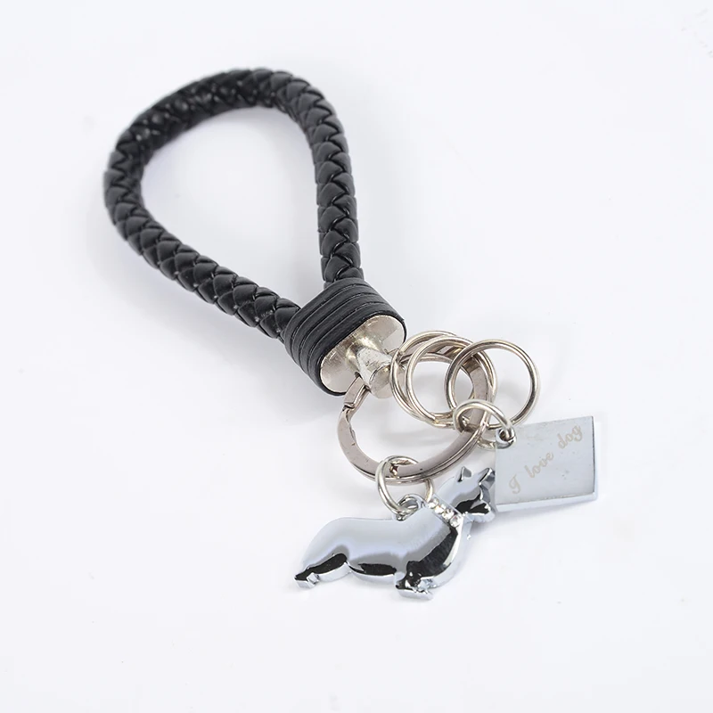 Брелок для ключей Welsh Corgi Pembroke из искусственной кожи серебристого цвета|key chain|key