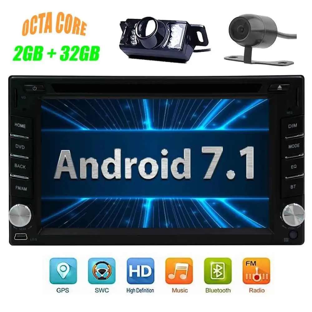 2 DIN Android 7 1 car DVD GPS autoradio stereo radio navigation support 4G font b
