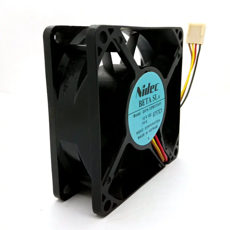 Для Nidec D07A-12PM 07AH1 DC12V 0.14A 70x70x25 мм 4 линии Вентилятор охлаждения компьютера