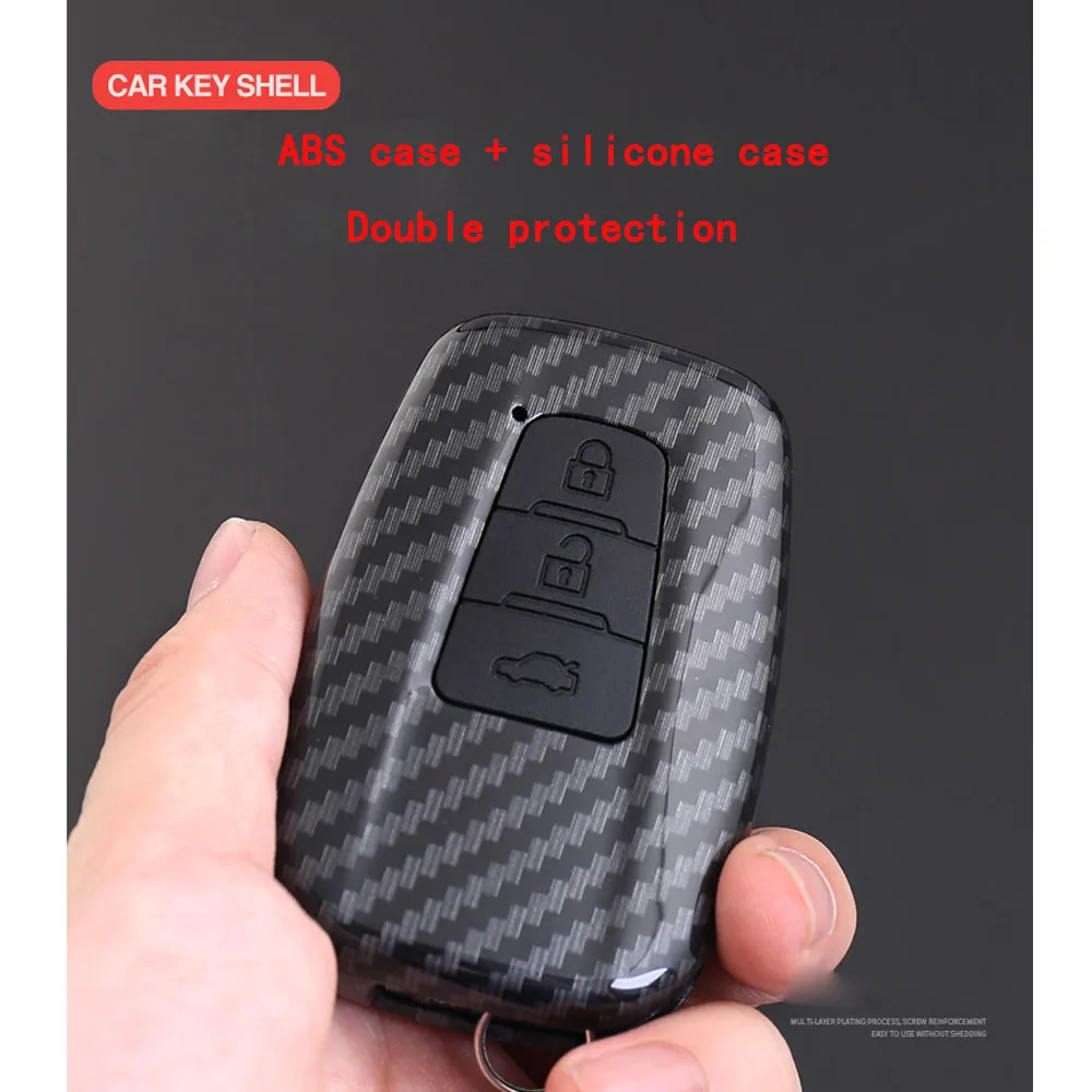 Автомобильный чехол-ключница из углеродного волокна для Toyota Camry CHR C-HR RAV4 Prado Corolla Prius Avalon Key