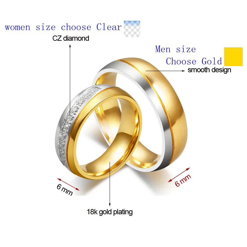 Новые CZ кольца для влюбленных обручальные мужские и женские кольца для брачных любовных колец