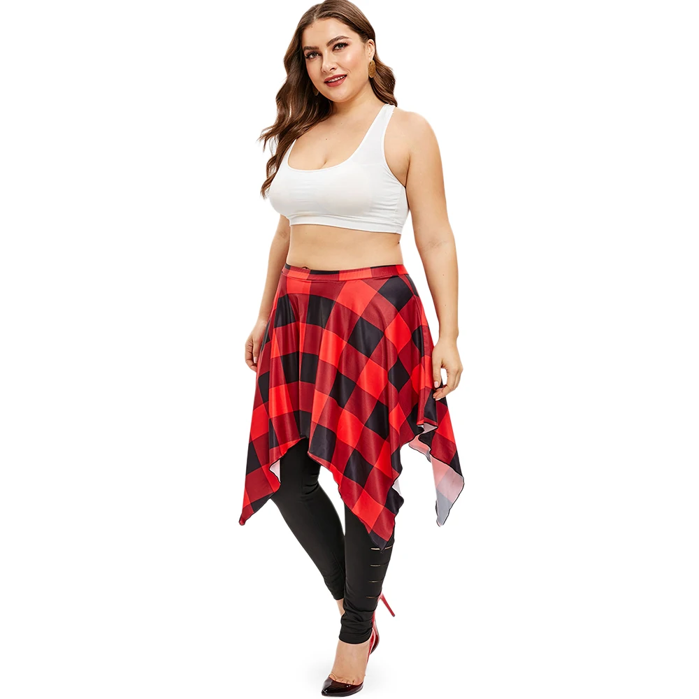 red tartan trousers plus size