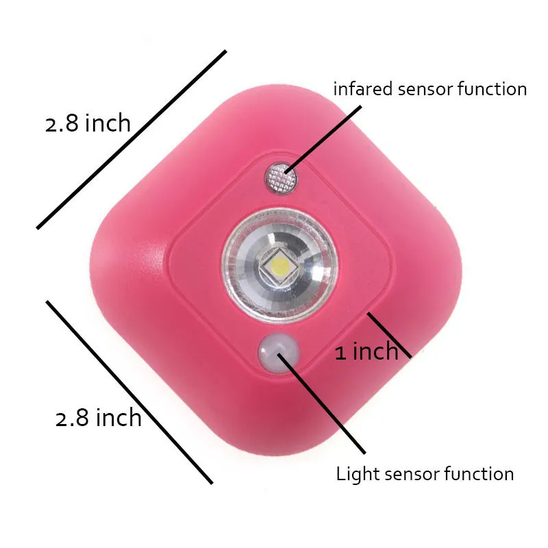 mi motion activated night light 2 Mini LED Wireless Night Light Infrared Motion Activated Sensor Lights Battery Powered Wall Emergency Wardrobe Cabinet Night Lamp cat night light