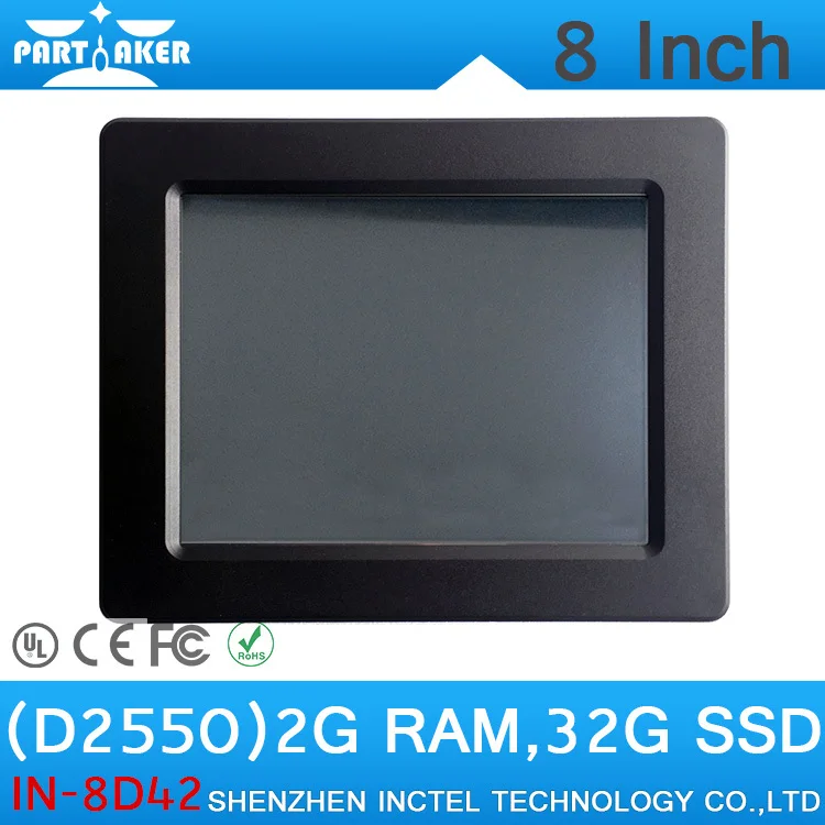  2G RAM 32G SSD Intel Atom D2550 8" All In One PC Touche Screen Embedded Desktop Computer 