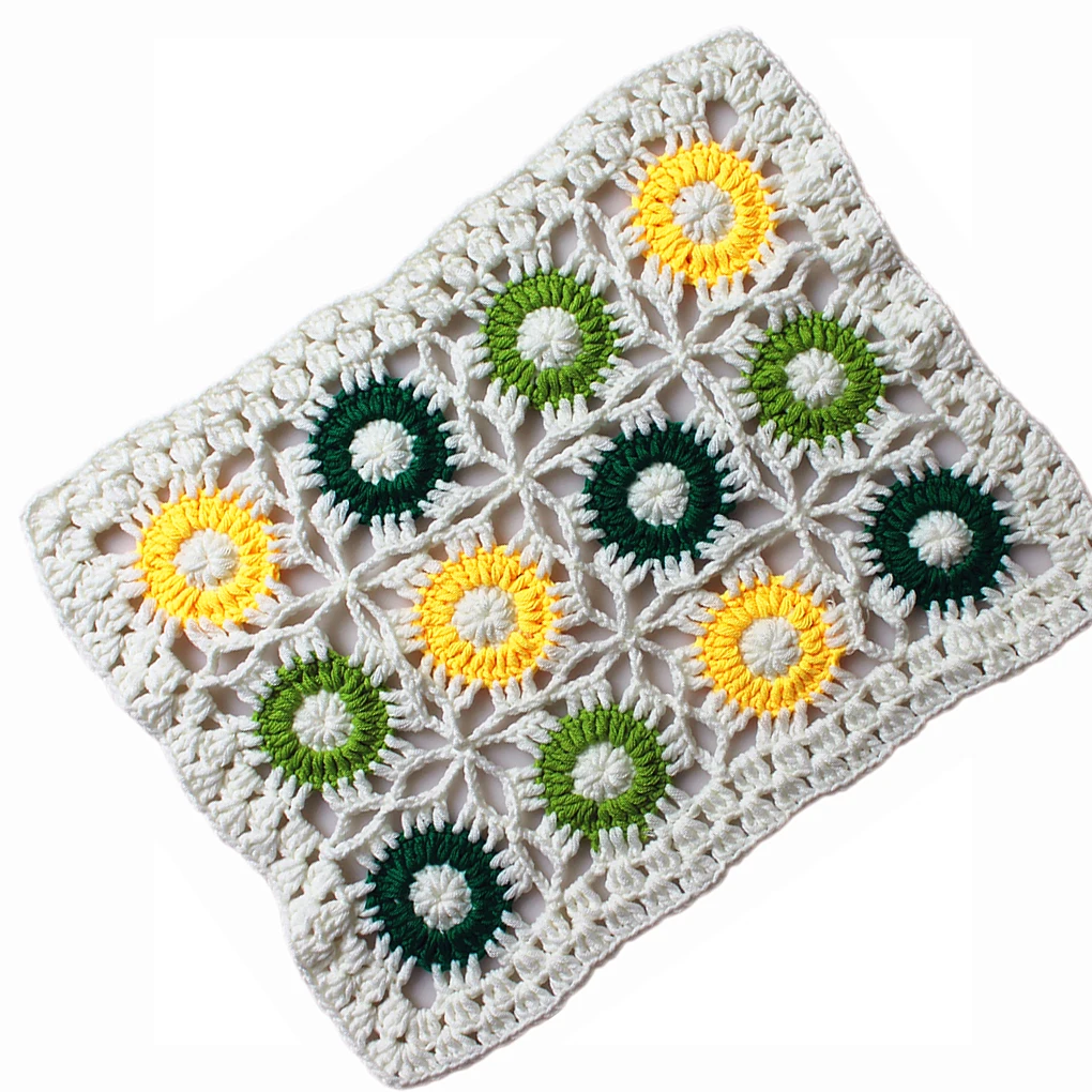 Ручной причудливый цветок коврик из квадратов прекрасный для новорожденных шерстяной крючком Одеяло реквизит для фото новорожденных