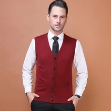 Новые осенние мужские сплошной цвет шерстяной свитер кардиган мужской повседневные с v-образным вырезом вверх кашемировый свитер без рукавов Cardgian жилет