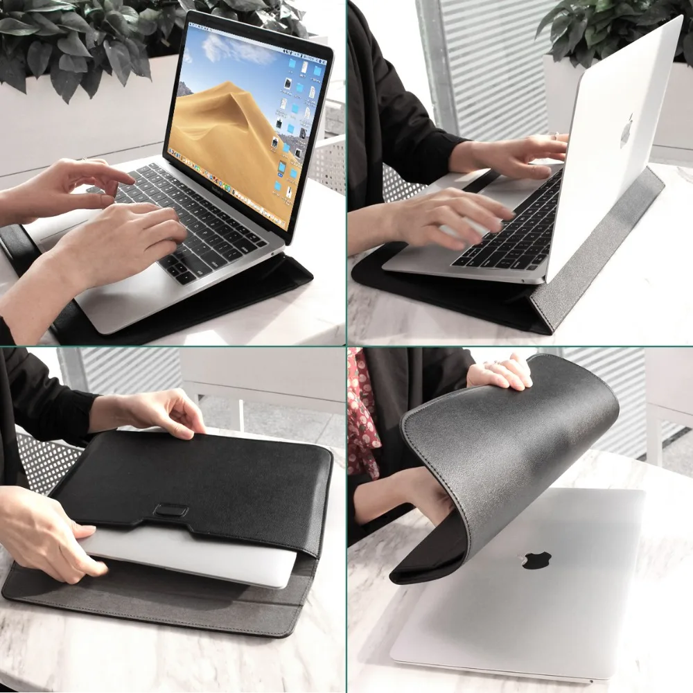 Для Macbook Air 13 11 дюймов чехол, чехол-кошелек для Macbook Pro 13 15 retina ультра тонкая сумка для переноски с подставкой