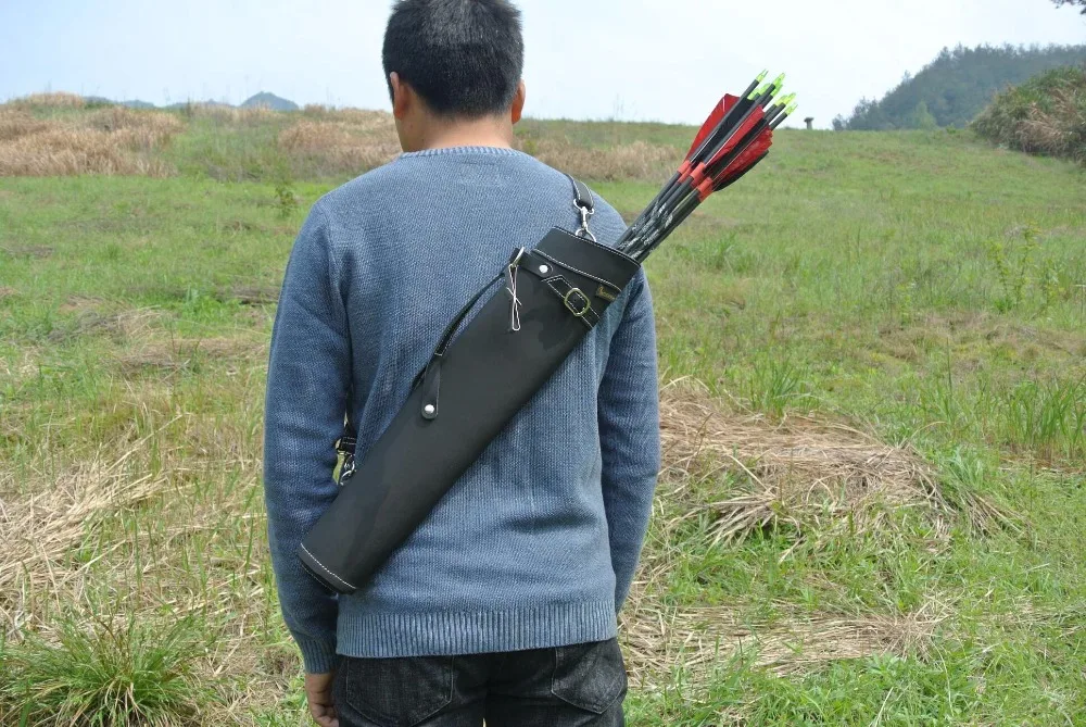 Acessório para Tiro com Arco Couro Puro Seta Quiver cm Cinto Lateral Cintura Titular Bolsa Caça 52x13 5 Couro puro seta quiver 52x13 cm cinto