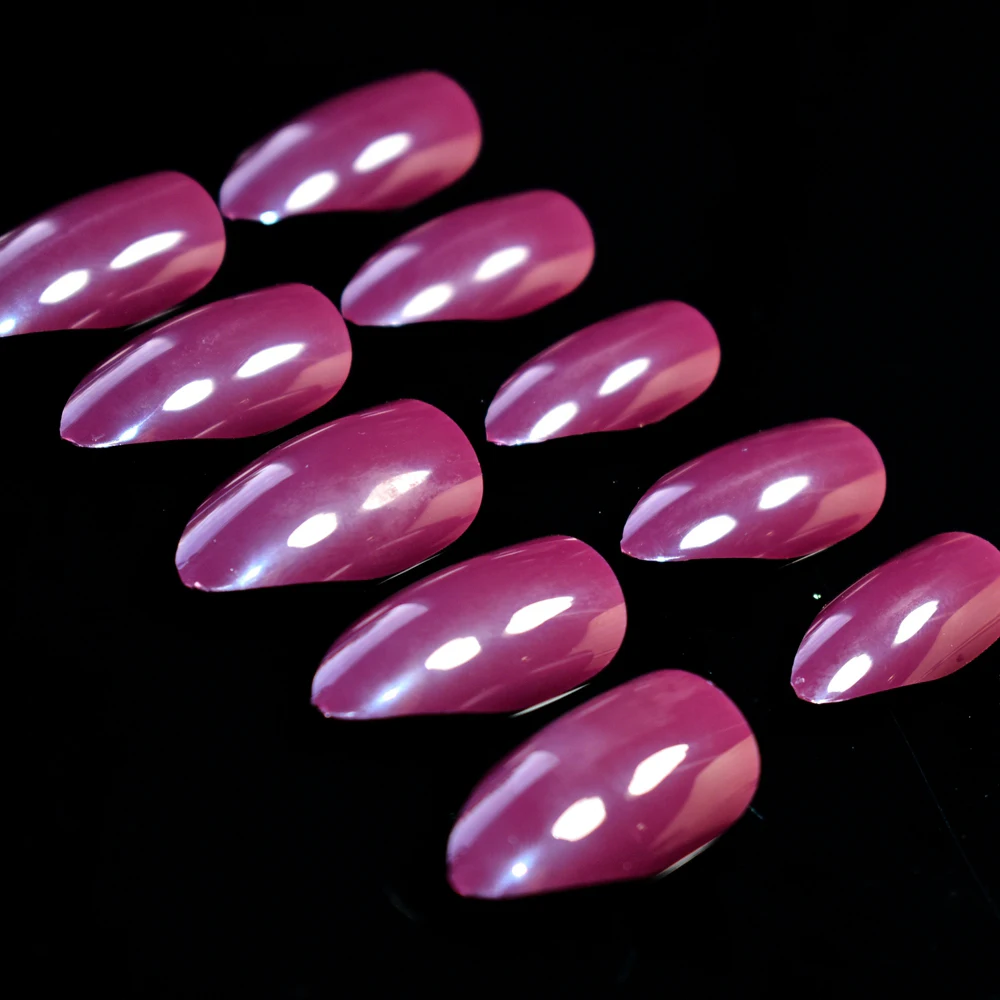 Conjuntos de Doces Roxo Verde Rosa Quente Vermelho Stiletto Ponto Forma Unhas Falsas Cobertura Completa Artificial Falso Unha Fuax Ongles 8 Cor Uva 9 Computers & Electronics