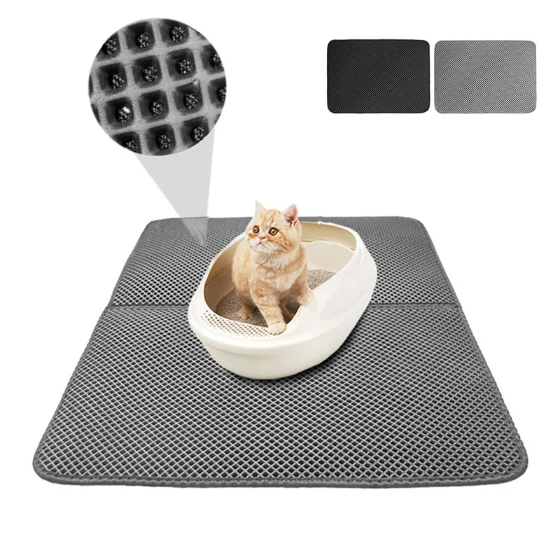 EVA Double layer Cat Litter Catcher Mat Nonslip Waterproof Cat Litter Tray Mat Cushion Pet Puppy