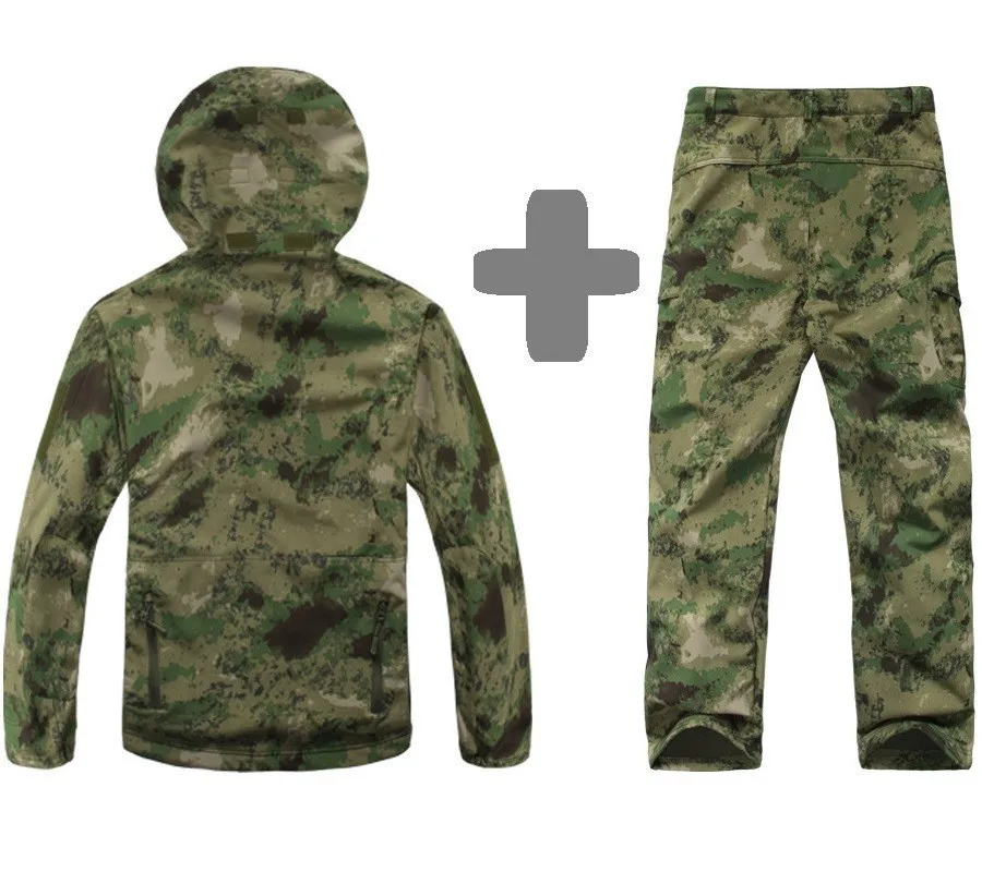 Мужская водонепроницаемая ветрозащитная куртка для походов и кемпинга, военная тактическая куртка+ штаны, камуфляжная армейская одежда для охоты