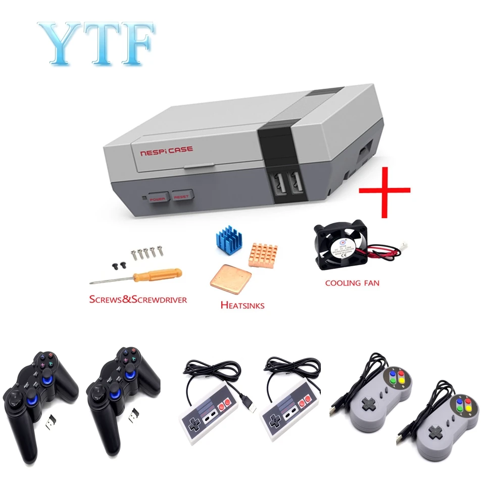 

Mini NESPI Case Retroflag Kit with Fan + Optional SNES / Turbo / 2.4G Wireless Game Controllers for Raspberry Pi 3/2/B+