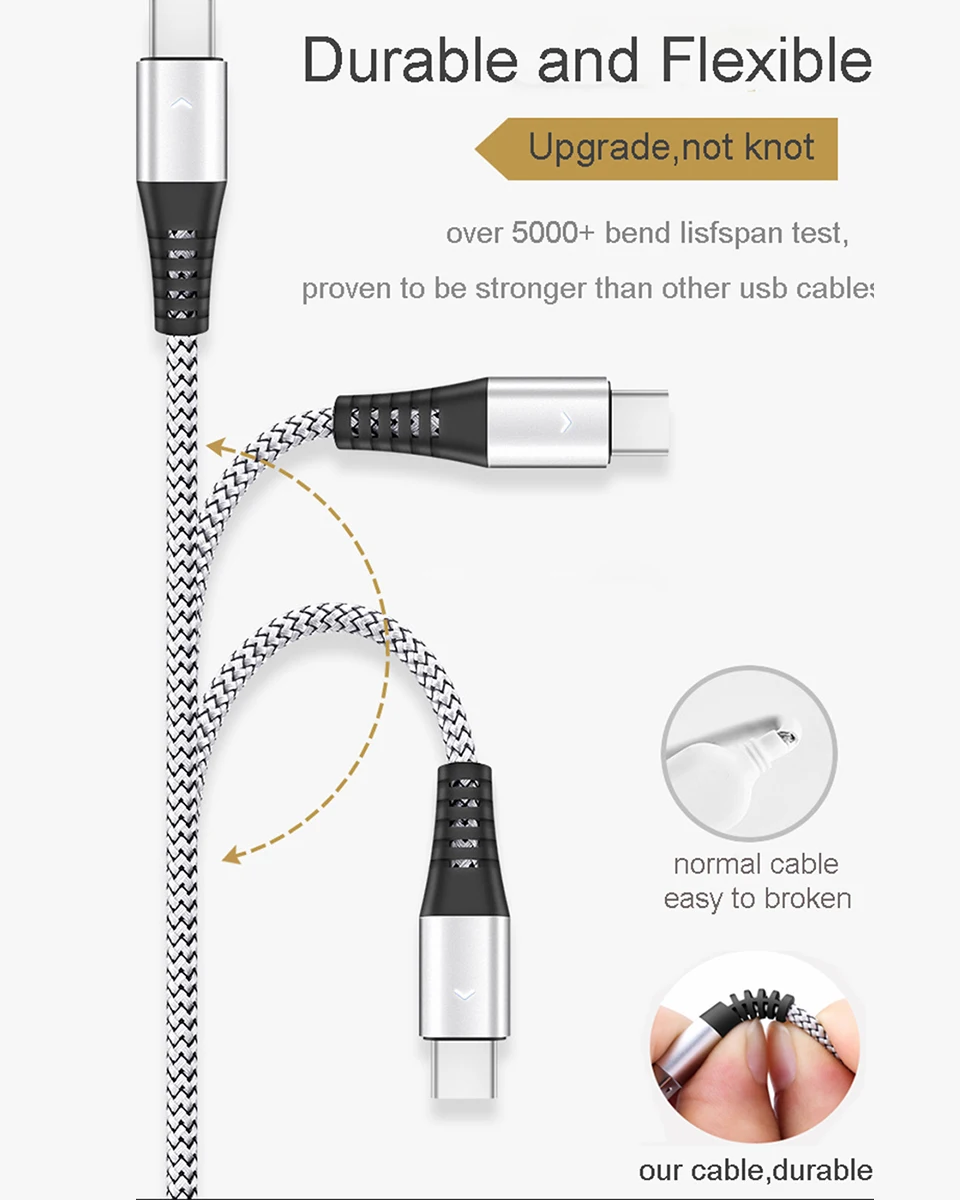 Кабель Usb type-C для быстрой зарядки, светодиодный светильник, кабель для samsung Xiaomi mi Note 10 Pro CC9 Pro Red mi Note8 Cavo Usbc Kabel, 2 метра