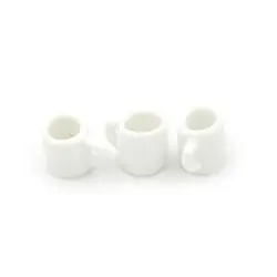 Мебель игрушки белый миниатюрный Кофе Чайные чашки, кружки фарфоровая кружка комплект посуда для кукол посуда кухонные аксессуары