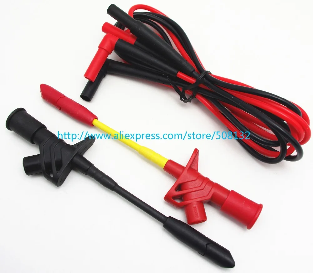 Fully Insulated Quick Piercing Clips+test leads Multimeter Probe Spring Load with test leads