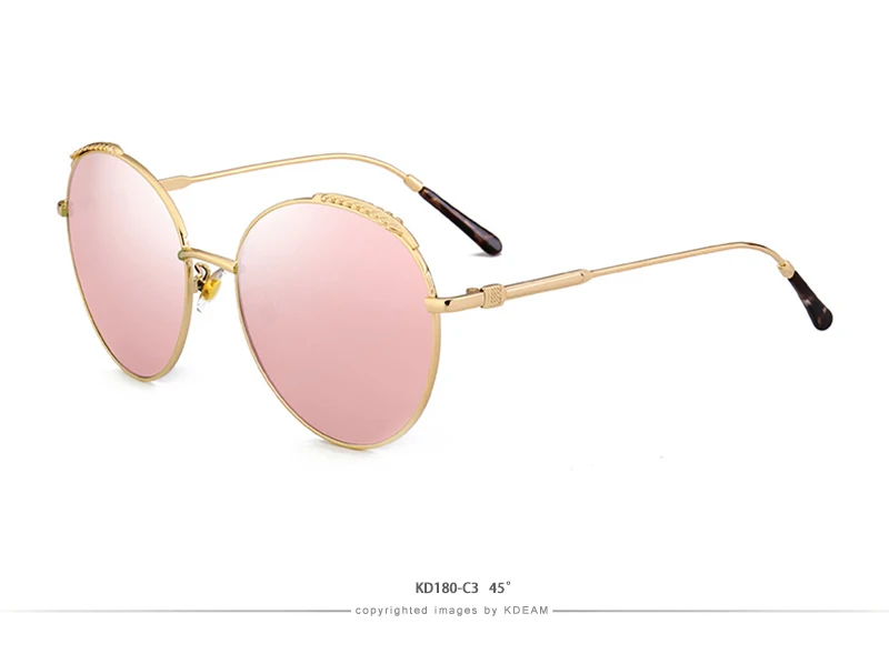 KDEAM для женщин блестящие Винтажные Солнцезащитные очки для женщин изумрудные линзы солнцезащитные очки с резиновым покрытием носоупоры упаковка