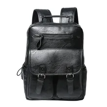 ETONWEAG New 2017 women famous brand Italian leather black zipper fashion backpacks luxury school bags casual laptop travel bag