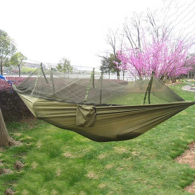 3 Colors High Strength Garden Outdoor Camping Parachute Portable 3 Colors High Strength Garden Outdoor Camping Parachute Portable Hammock Hanging Bed With Small Mesh Of Mosquito Net 280x150cm