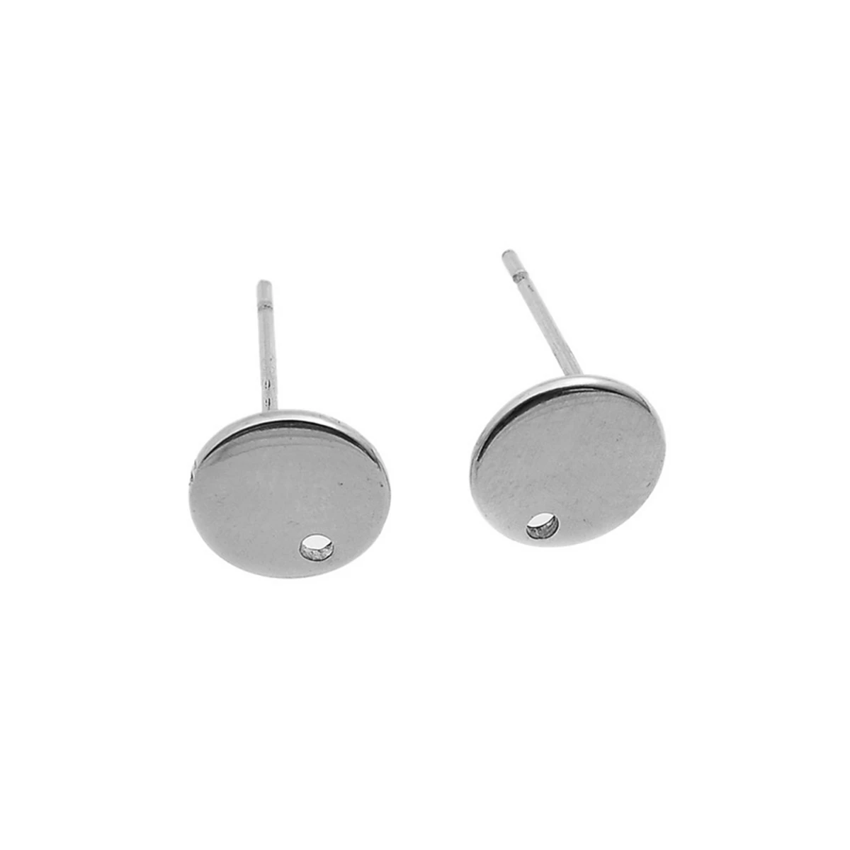 

LASPERAL Silver Tone Stainless Steel Stud Earring With Earnuts Jewelry Making Supplies DIY Jewelry Findings Components