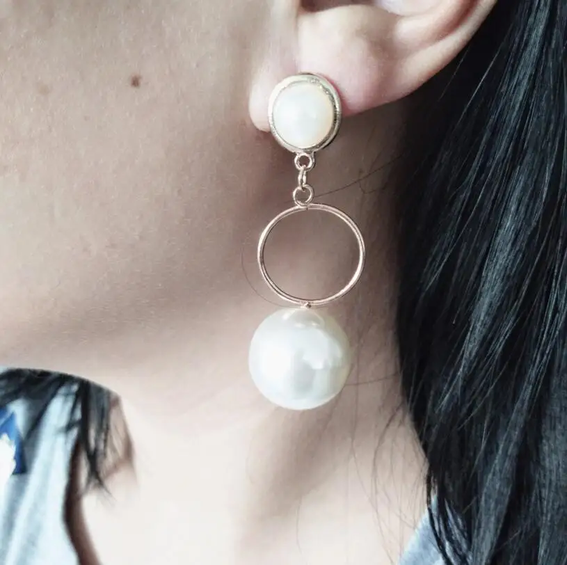 

Statement pearl Earrings Big Round earrings For Women Hanging Dangle Earrings Drop Earring Fashion Jewelry
