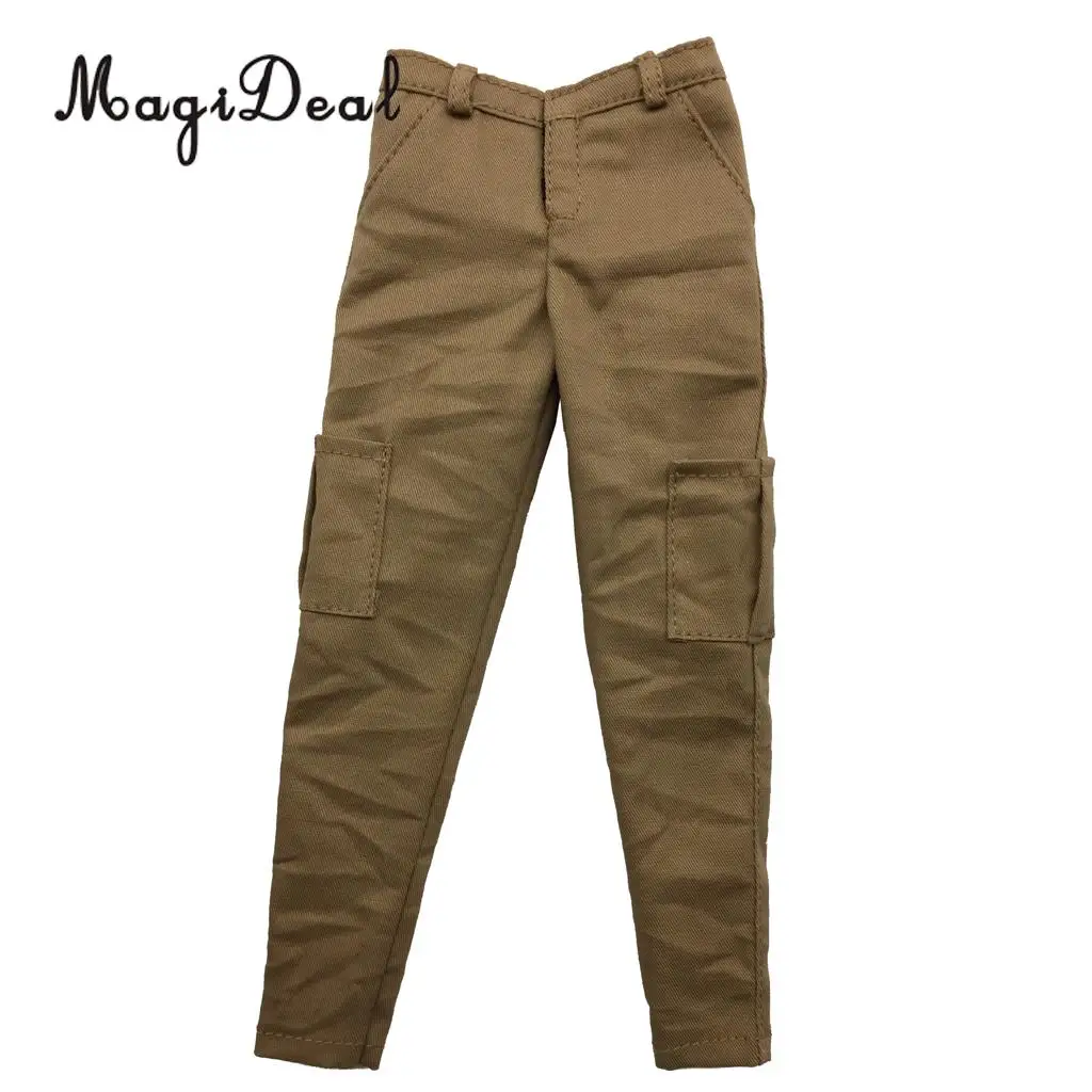 MagiDeal 1/6 Scale Mens Black Casual Pants Trousers for 12 Inch Male Action Figure Body   Dolls Accs