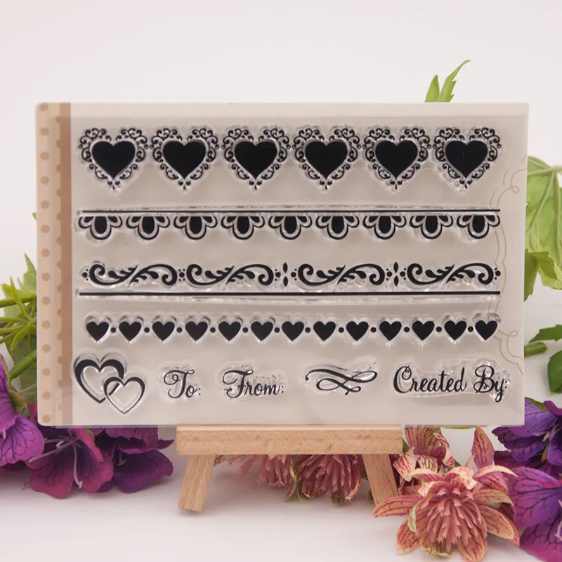 

Heart Line Created By Transparent Clear Silicone Stamp for Seal DIY Scrapbooking Photo Album Decorative Clear Stamp Sheets