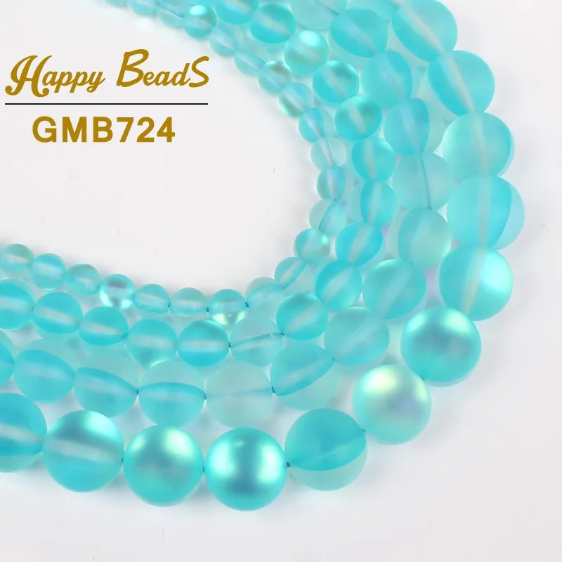 

Wholesale Frosted Matte Sky Blue Flash Crystal Beads For Jewelry Making Loose Round Bead Diy Necklace Bracelet 6/8/10/12mm