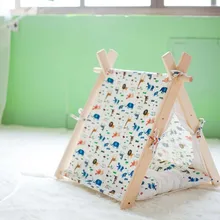 wendy@ модный дизайн Милая голова кошки форма домашних животных кровать высокого качества полосатая площадка для игр домашних животных для собак/кошек с подушкой