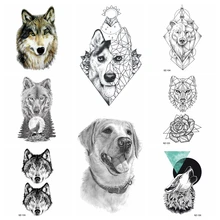 Tatuagem temporária com 25 padrões, adesivos para mulheres, arte corporal, pintura, à prova d' água, 3d, geométrica, labrador, suprimentos de tatuagem falsa