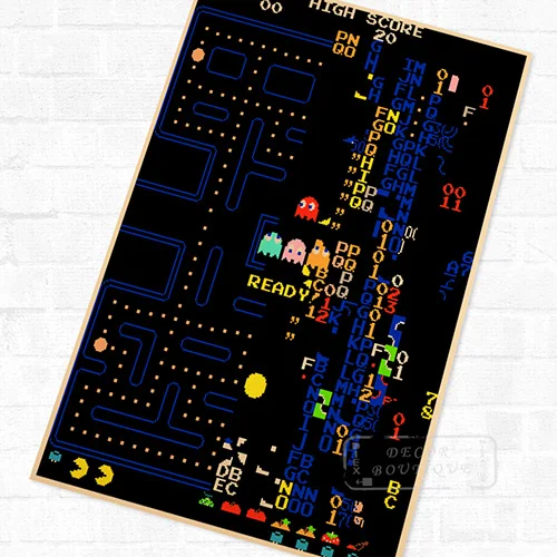 Pacman пикселей игра Винтаж видеоигры пропагандистский плакат ретро холст картины DIY настенные художественные наклейки домашний бар Плакаты Декор подарок - Цвет: Зеленый