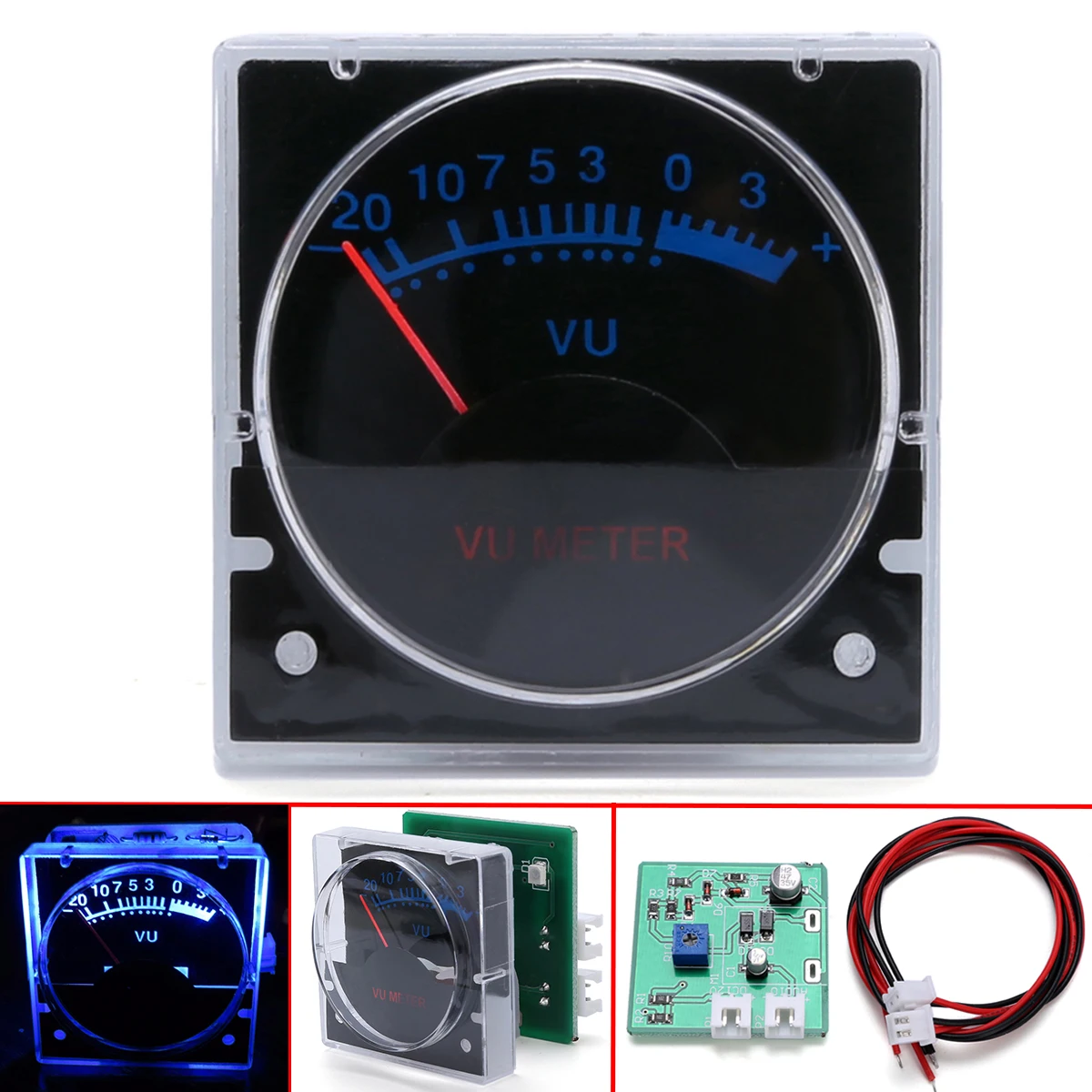 1pc 6-12V Analog Panel VU Meter Audio Level Meter Blue Backlight with SMT technology process No Need Driver for power amplifier