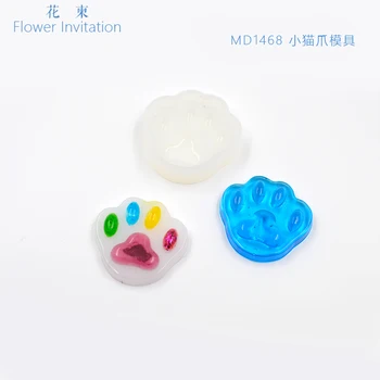 

Flower Invitation Animal mold-Dog paw Cat paw Transparent Silicone Mould For Resin Real Flower DIY Mold