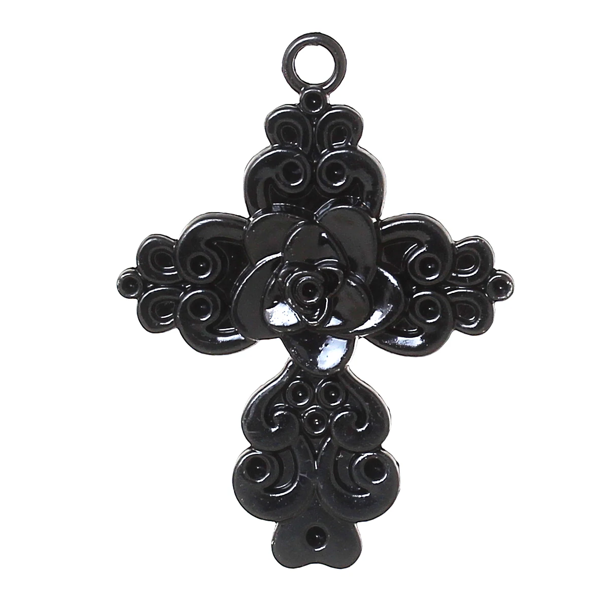 DoreenBeads подвески из цинкового металлического сплава крест черный (может держать ss6