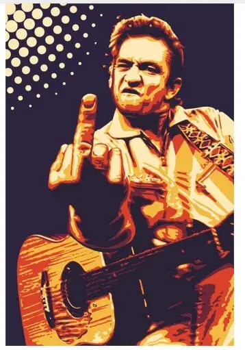 Country Swing music Man In Black Johnny Cash (J. R. Cash) (Rock Island Line) Music Art Wall Decor Silk Print Poster Country Swing music Man In Black Johnny Cash (J. R. Cash) (Rock Island Line) Music Art Wall Decor Silk Print Poster