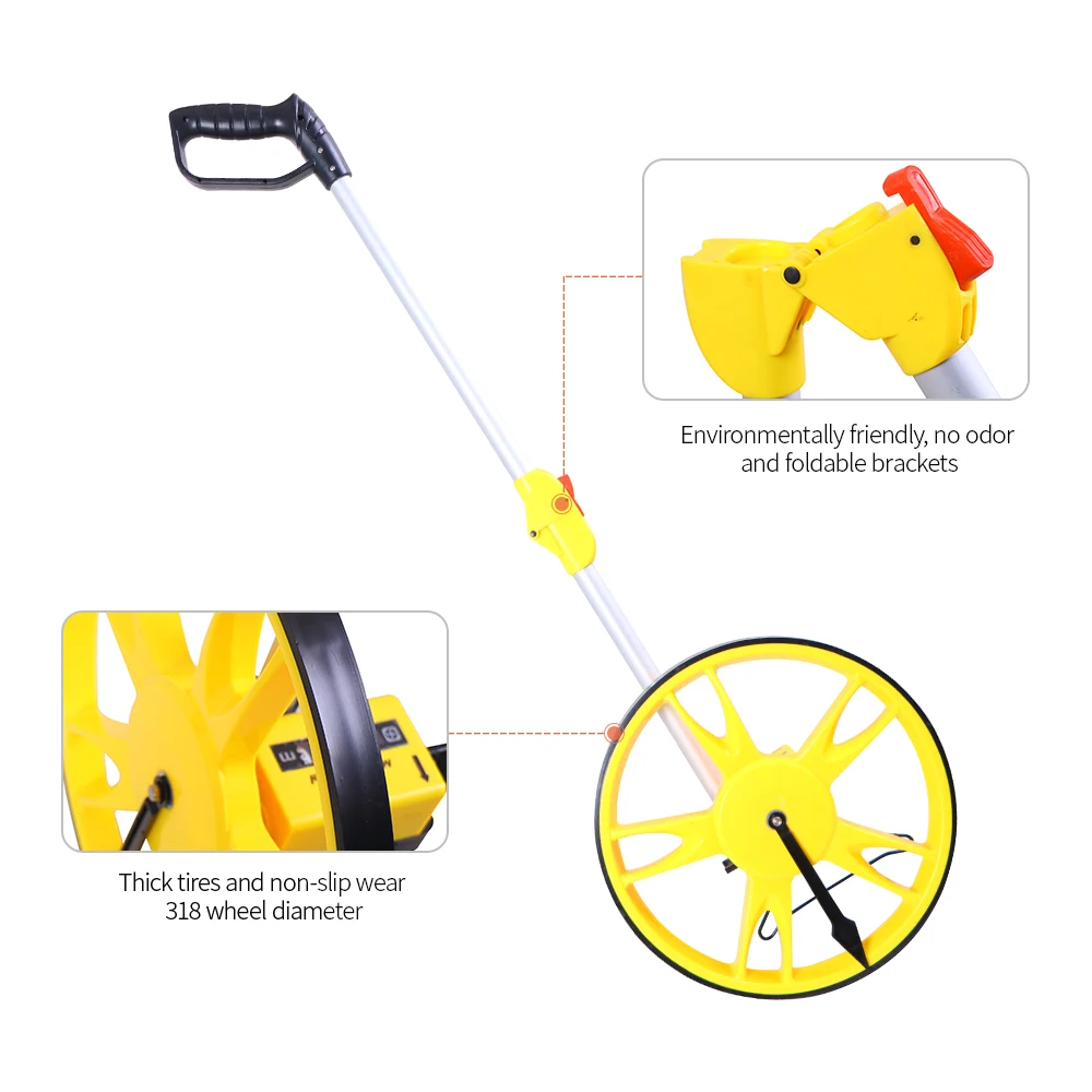 Портативный складной механические колесо измеряющее растояние 318 мм ручной колеса дальномер измеритель расстояния машина