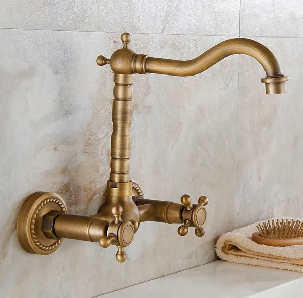 antique-brass-wall-mounted-bica-giratoria-kitchen-sink-bacia-banheiro-torneira-dupla-cruz-alcas-hot-cold-toque-mixer-asf006a