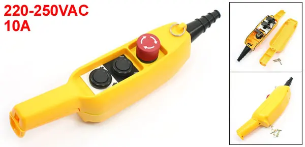 220-250VAC 10A Emergency Stop Up Down Hosit Crane Pendant Control Station Switch
