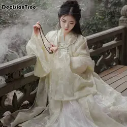 Новинка 2019 года hanfu женская песня окантовка костюм одежда hanfu Женский костюм феи наряд изменение hanfu этнические костюмы ветер