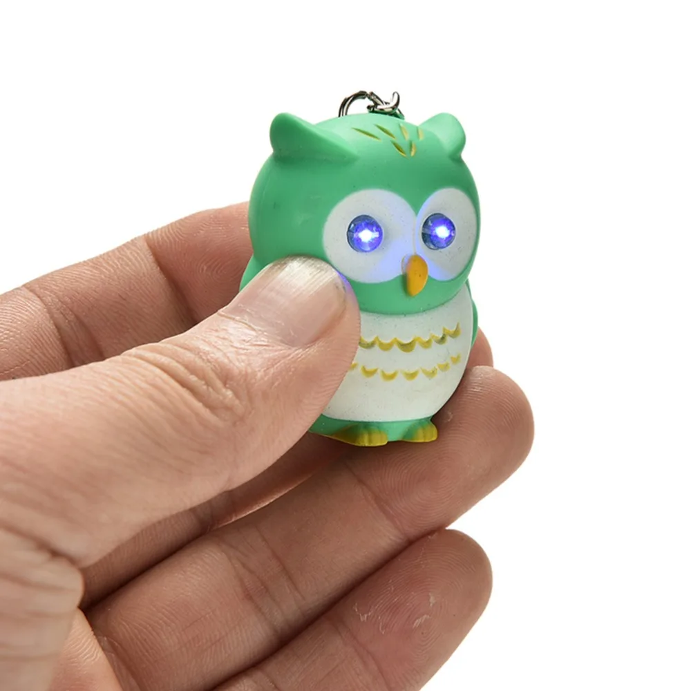 LED keychains owls keychain sound/voice glowing pendant keychains