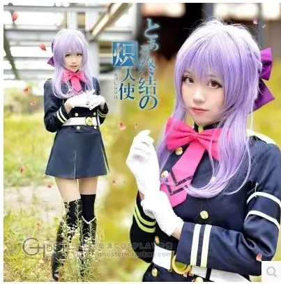 Аниме Серафим конца хиираги shinoa owari no Seraph косплей костюм полный для девочки|seraph of
