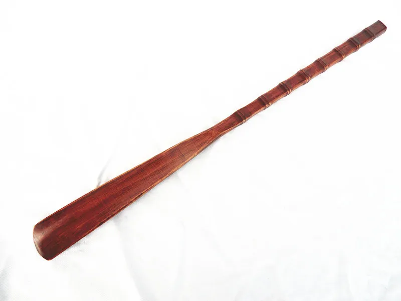 

1PC Natural wooden bamboo shape ultra shoe horn poleaxe brief wool dark color home wood shoe horn 55cm wood craft A0001