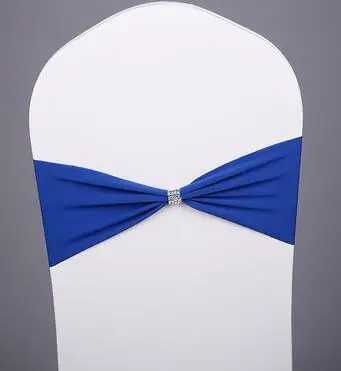 100 шт дизайн спандекс лайкра чехол для свадебного стула широкие пояса-кушаки Свадебная вечеринка стул именинника украшения стул створки - Цвет: Royal blue
