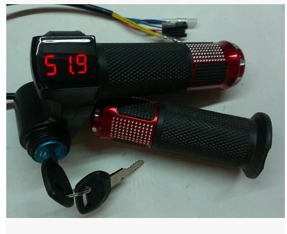 Top 12-100v twist throttle Accelerator with Led digital display indicator&lock for electric bike scooter mtb tricycle gas handle 2