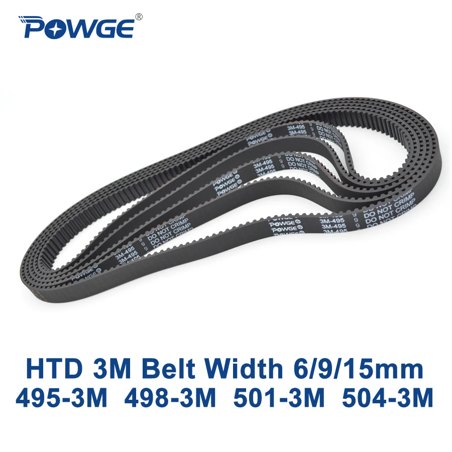 Ремень ГРМ POWGE HTD 3M C = 495 498 501 504 165 ширина 6/9/15 мм зубья 166 167 168 HTD3M синхронный 498-3 м 501-3